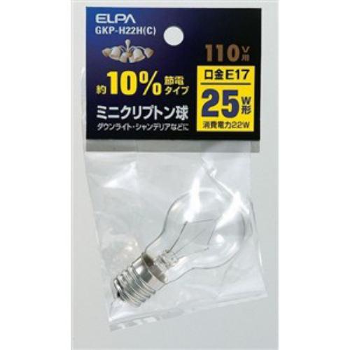 ELPA ミニクリプトン球 25W形 E17 クリア GKP-H22H(C)