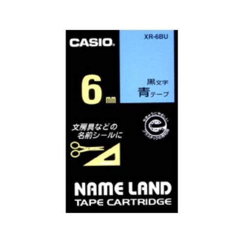 カシオ ネームランド スタンダードテープ 6MM幅(青テープ/黒文字) XR-6BU