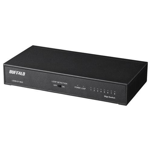 バッファロー LSW6-GT-8NS/BK Giga対応 スイッチングハブ 8ポート ブラック