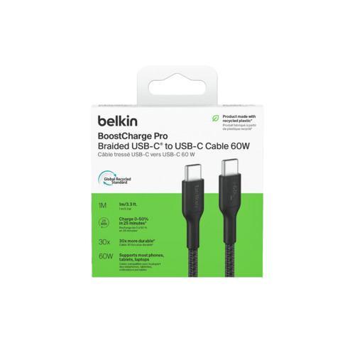 ベルキン CAB024fq1MBK BoostCharge Pro USB-C to USB-C 編組ケーブル 60W PD 高耐久 Belkin 
