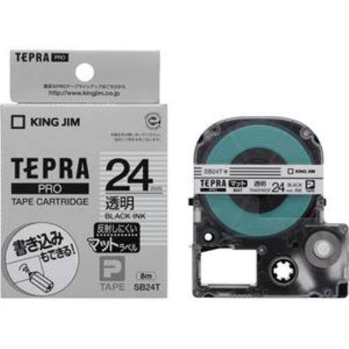 キングジム 「TEPRA(テプラ)PRO」マットラベル 透明/黒文字 24mm