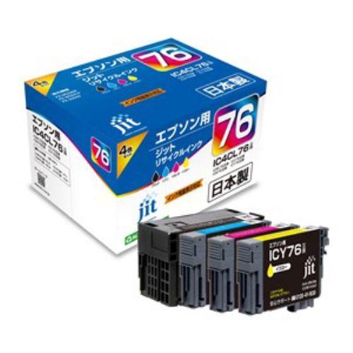 ジット JITAE764P エプソン EPSON:IC4CL76(大容量)(4色パック)対応 ジット リサイクルインクカートリッジ 目印:地球儀