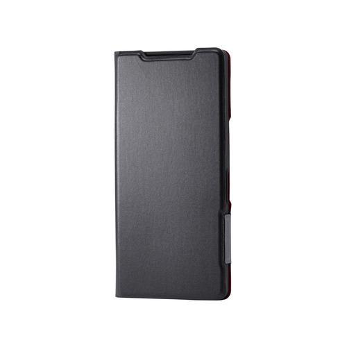 エレコム PM-S252PLFUBK AQUOS R10 ( SH-51F ) ケース レザー カバー 手帳型 マグネット スタンド機能付 ブラック