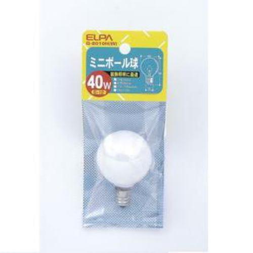 ELPA G-8010H(W) ミニボール球 40W E12 G40 ホワイト