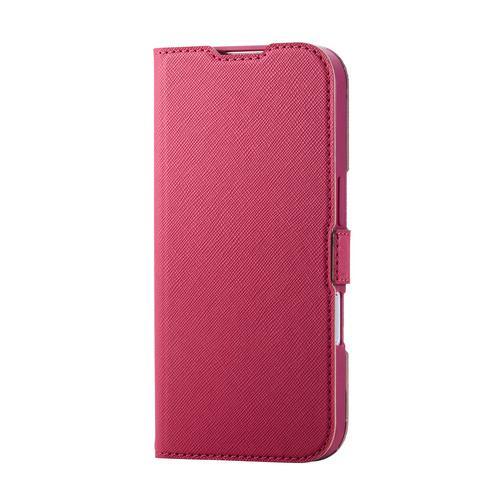 エレコム PM-A25APLFUJPND iPhone 17 ケース レザー カバー 手帳型 マグネット フラップ 花柄 UltraSlim ディー