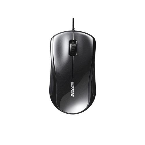 バッファロー BSMLU100BK 有線レーザー式マウス 静音/3ボタン ブラック