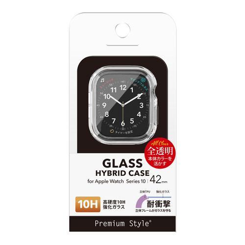 PGA PG-AWTP42CL Apple Watch Series 10 42mm用 ガラスハイブリッドケース 強化ガラス/クリア