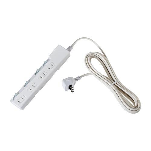 ELPA WLK-R45BW 電源タップ 4個口 5m 耐雷ブレーカー