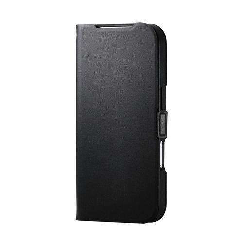 エレコム PM-A25CPLFUBK iPhone 17 Pro ケース レザー カバー 手帳型 マグネット フラップ UltraSlim ブラック