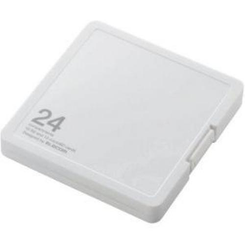 エレコム CMC-SDCPP24WH SD/microSDカードケース プラスチックタイプ ( SD:12枚 / microSD:12枚収納可能 )