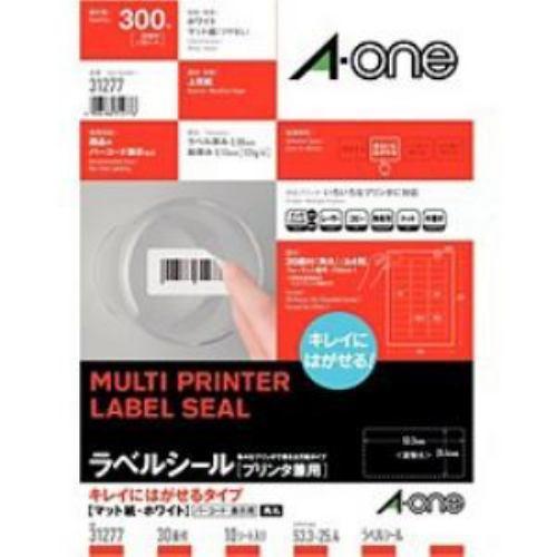 エーワン ラベルシール[プリンタ兼用] キレイにはがせるタイプ A4判30面 四辺余白付角丸 10シート(300片) 31277