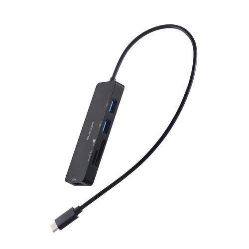 【推奨品】エレコム U3H-MSD3007BBK USB Type-C(TM)ハブ+1機能(SDカードスロット付) Windows mac 対応 ケ
