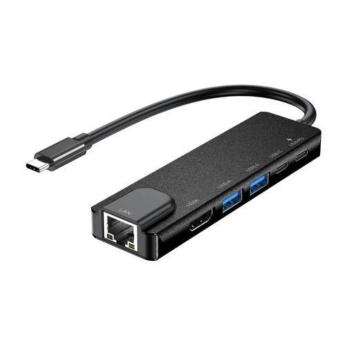 AXELTECH AXDST01BK 6in1ドッキングステーション USB Type-C接続 Windows Mac対応 ブラック