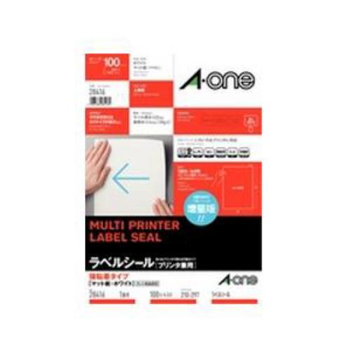 エーワン 28416 ラベルシール プリンタ兼用 ( A4判 / 1面 / ノーカット / 100シート ) ホワイト