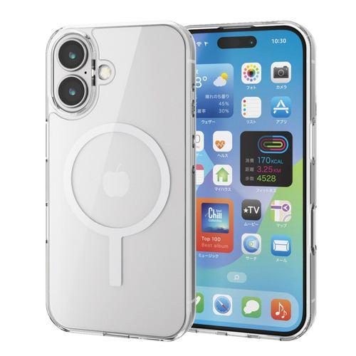 エレコム PM-A24AMAG02WH iPhone 16 ハイブリッドケース MAGKEEP