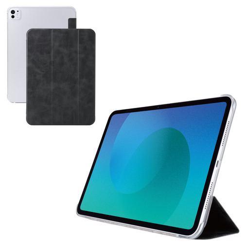 エレコム TB-A25PMWVBK iPad Pro ケース 11インチ ( M4 ) カバー 2アングル スタンド 軽量 薄型 背面クリア ブラッ