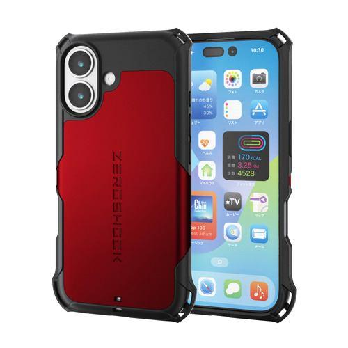 エレコム PM-A25AZERORD iPhone 17 ケース フィルム付 ZEROSHOCK レッド
