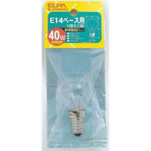 ELPA G-202H(C) S形ミニ球 40W E14 クリア