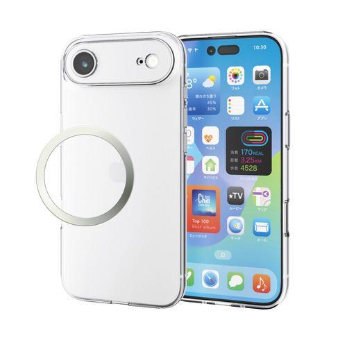 エレコム PM-A25BUCTKCR iPhone Air ケース 磁気吸着対応メタルステッカー付 極限保護 クリア