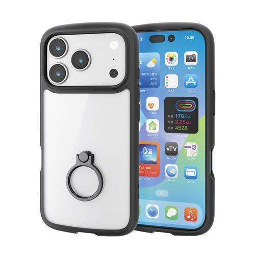 エレコム PM-A25CTSLFCRBK iPhone 17 Pro ケース リング付 TOUGH SLIM LITE ブラック