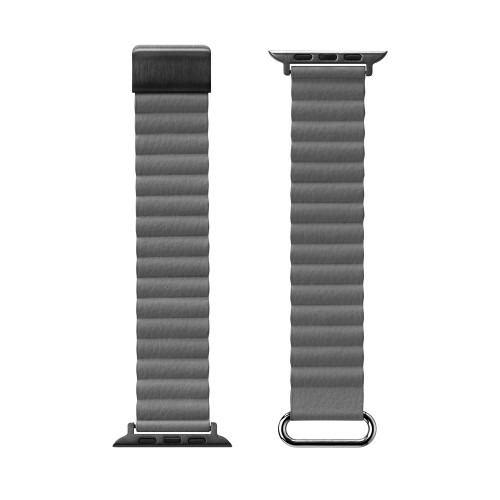 PGA PG-AW49MG04GY Apple Watch 49/45/44/42mm用 PUレザーマグネットバンド グレー