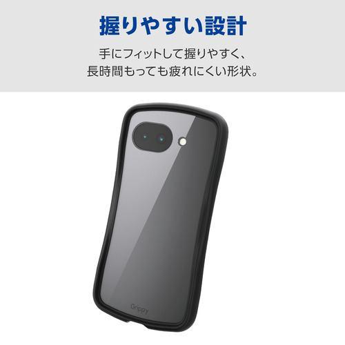 エレコム PM-P261GRPFGKBK Google Pixel 10a ケース ハイブリッド カバー ストラップホールシート付 背面ガラス Gr