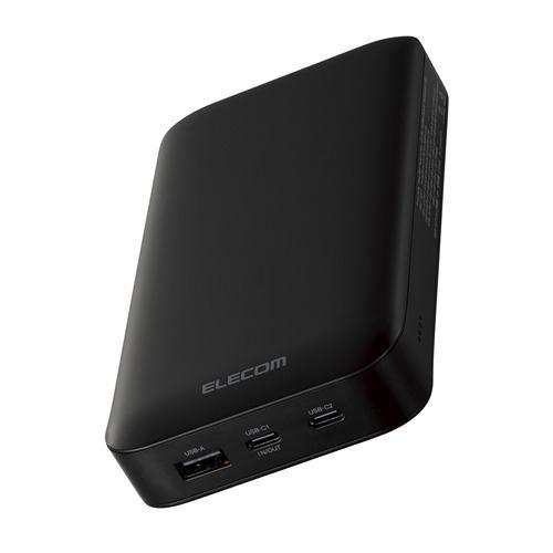 エレコム DE-C50L-20000BK USB PD モバイルバッテリー(20000mAh/USB Type-C×2+USB-A)