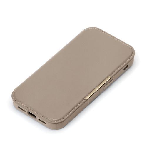 PGA PG-25KGF02BE iPhone 16e用 ガラスフリップケース ベージュ