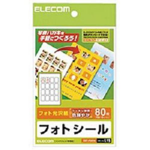 エレコム EDT-PSK16 フォトシール 角形 16面×5シート