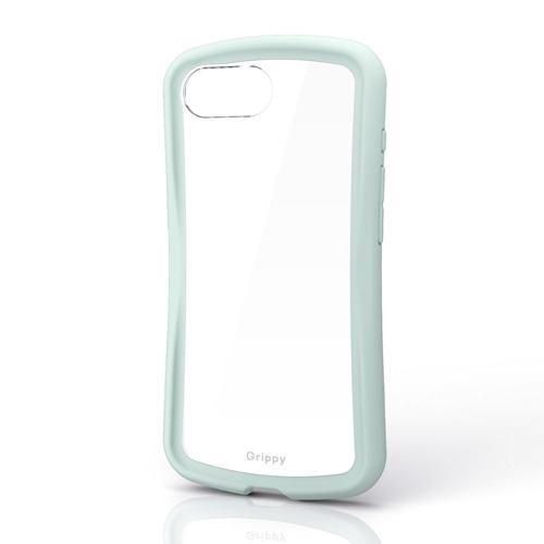 エレコム PM-A26SGRPFCBU iPhone 17e/16e Grippy ハイブリッドケース フレームカラー メタルステッカー付