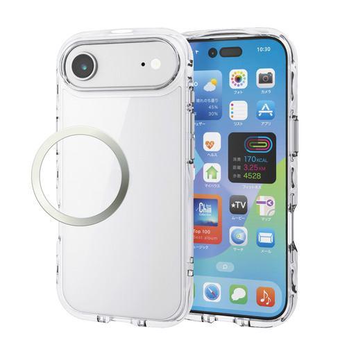 エレコム PM-A25BTSLACR iPhone Air ケース 磁気吸着対応メタルステッカー付 TOUGH SLIM LITE クリア