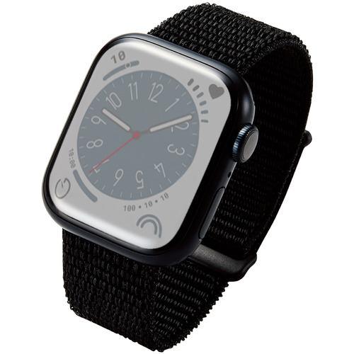 エレコム AW-41BDFBBK Apple Watch 41/40/38mm/バンド/ファブリック/ブラック AW41BDFBBK