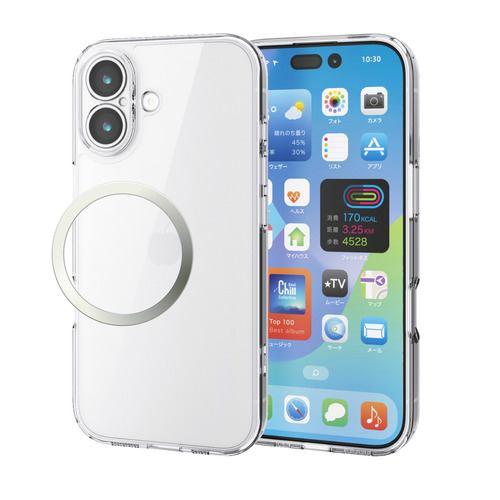 エレコム PM-A25AHVCKKCR iPhone 17 ケース ハイブリッド カバー 磁気吸着対応メタルステッカー付 極限保護 クリア