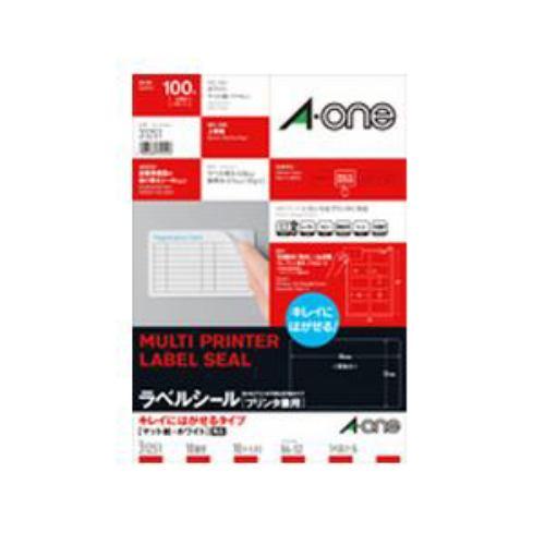 プリンター用紙 エーワン ラベル シール 31251 ラベルシール プリンタ兼用 A4判 / 10面 / 四辺余白付 / 角丸 / 10シート ホワ