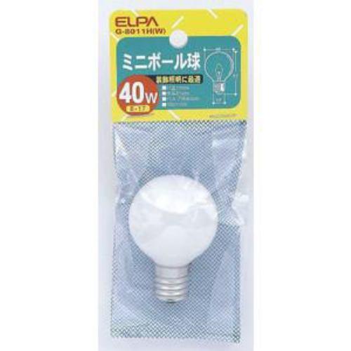 ELPA G-8011H(W) ミニボール球 40W E17 G40 ホワイト