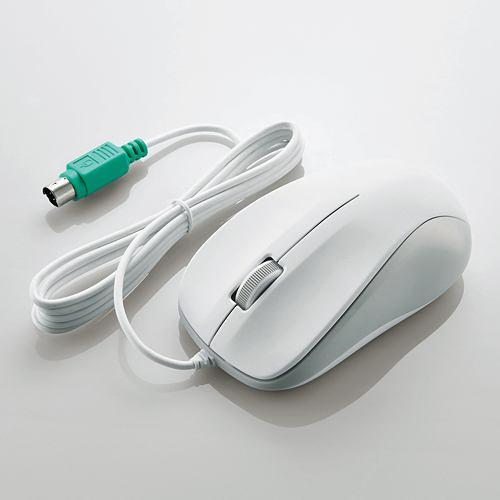 エレコム M-K6P2RWH/RS PS/2光学式マウス Mサイズ ホワイト