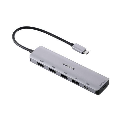 エレコム DST-M060BPSV USB-C ドッキングステーション 85W PD充電 4K HDMI×2 最大3画面 Mac Windows等対