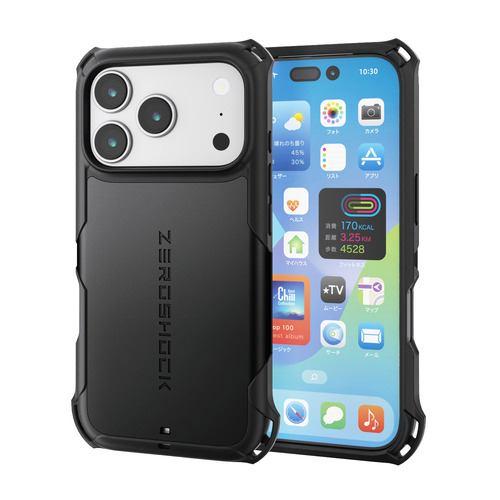エレコム PM-A25CZEROBK iPhone 17 Pro ケース フィルム付 ZEROSHOCK ブラック