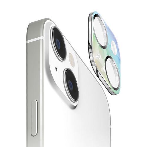 PGA PG-23ACLG07SV iPhone15 iPhone15Plus カメラフルプロテクター Premium Style オーロラ/シルバ