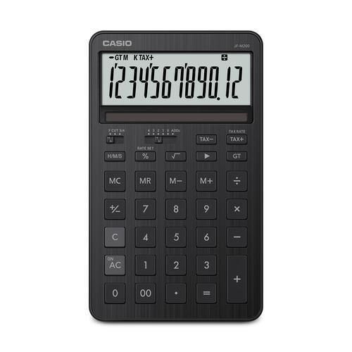 カシオ計算機 JF-M200-BK-N デザイン電卓 ジャスト型スタイリッシュ 12桁表示 税計算機能あり ブラック