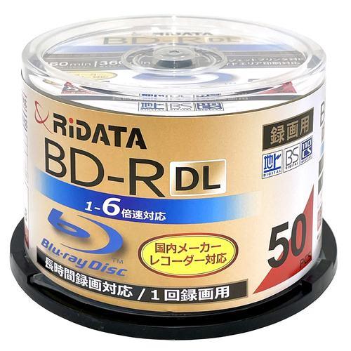 RiDATA BD-R260PW 6X.50SP A 録画用BD-R DL スピンドルケース入り 50枚パック 1～6倍速 インクジェットプリンター