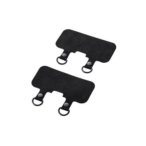 エレコム P-STHD2BKN ストラップホールシート/2枚入り/ケーブル穴用 2口タイプ/ブラック