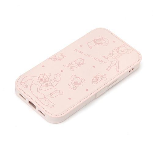 PGA PG-W25KGF02TAJ iPhone 16e用 ガラスフリップケース トムとジェリー/B