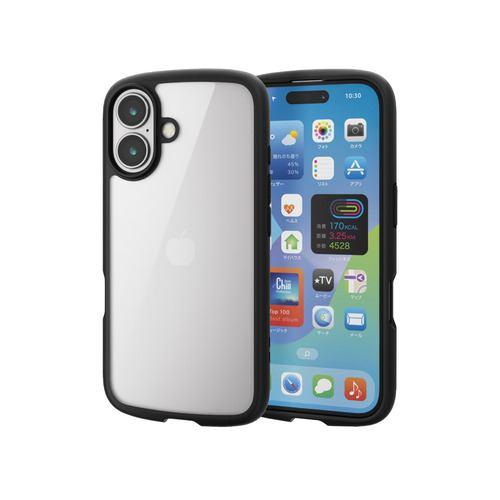 エレコム PM-A24ATSLFCBK iPhone 16 TOUGH SLIM LITE ハイブリッドケース フレームカラー