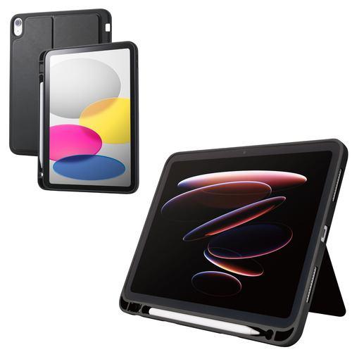 エレコム TB-A25RUCSTBK iPad ケース 11インチ ( A16 )/10.9インチ 第10世代 ソフト カバー スタンド機能付き ブ
