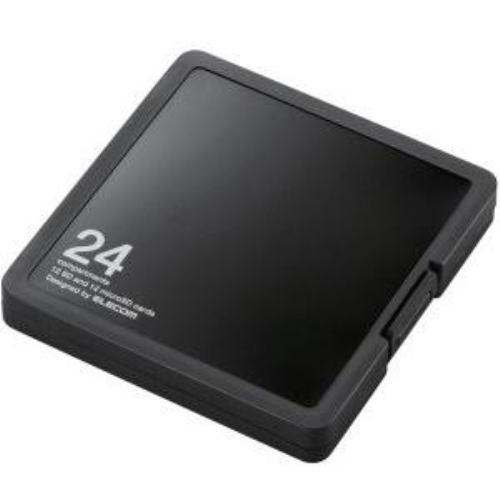 エレコム CMC-SDCPP24BK SD/microSDカードケース プラスチックタイプ ( SD:12枚 / microSD:12枚収納可能 )