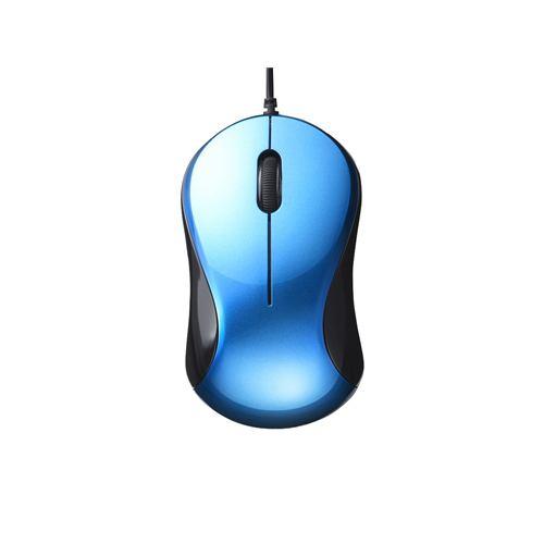 バッファロー BSMBU100BL 静音/3ボタン 有線BlueLED光学式マウス ブルー