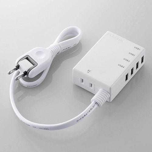 エレコム MOT-U06-2144WH モバイルUSBタップ(コード付) ホワイト