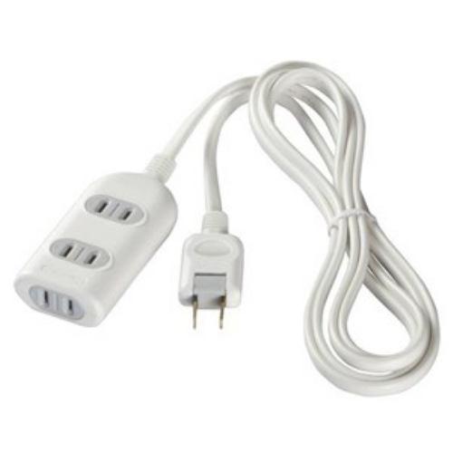 バッファロー 2ピン式電源タップ 3個口タイプ 1m ホワイト BSTAPST2310WH