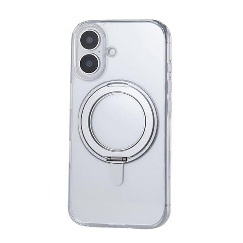 エレコム PM-A24AMAGSTGY iPhone 16 ハイブリッドケース MAGKEEP スタンド